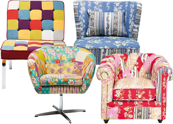 kare design fotele patchwork