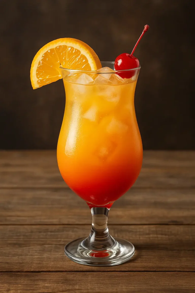 a glass with a drink and a fruit slice on top