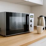 a microwave on a counter