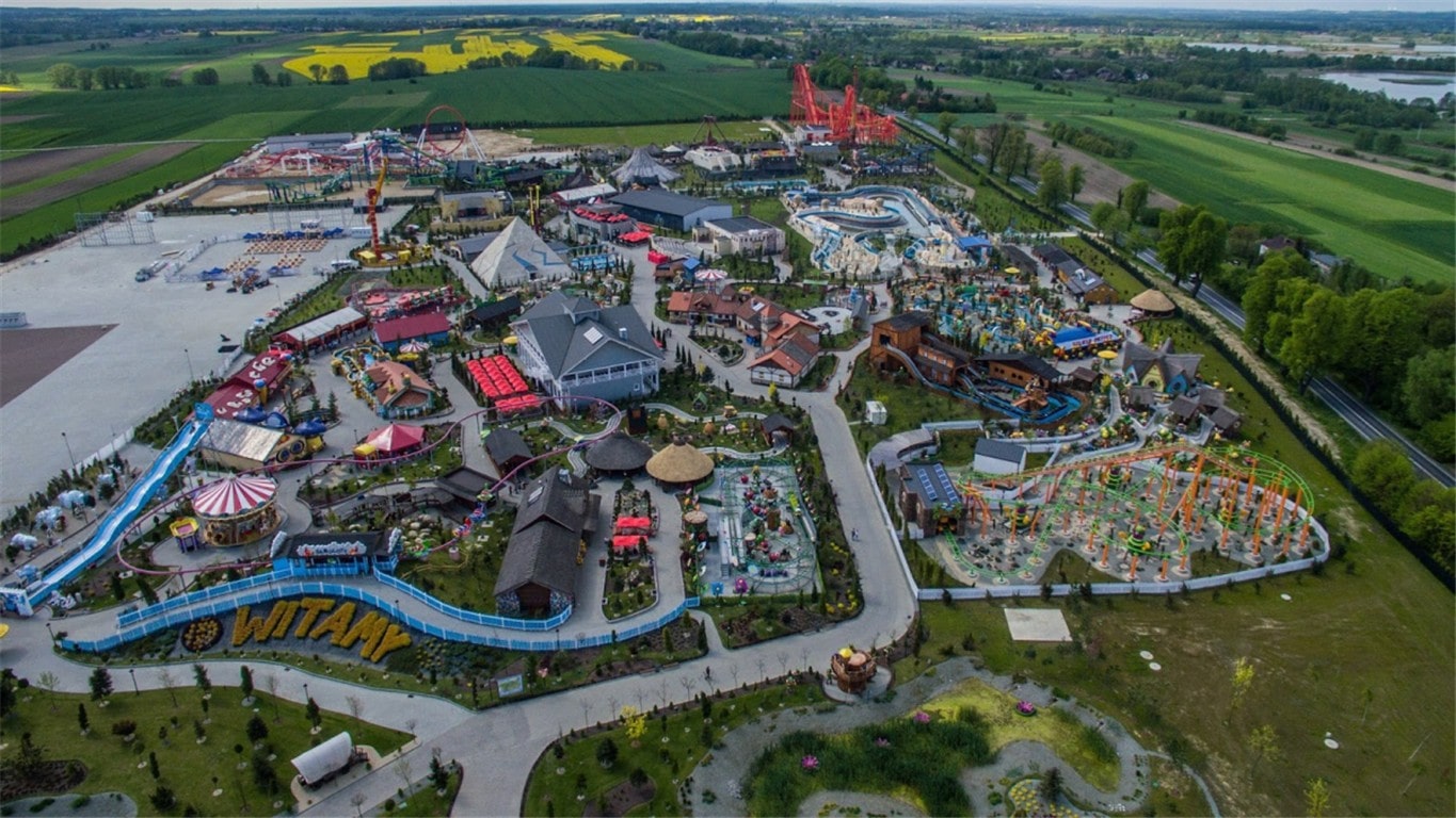 an aerial view of a park