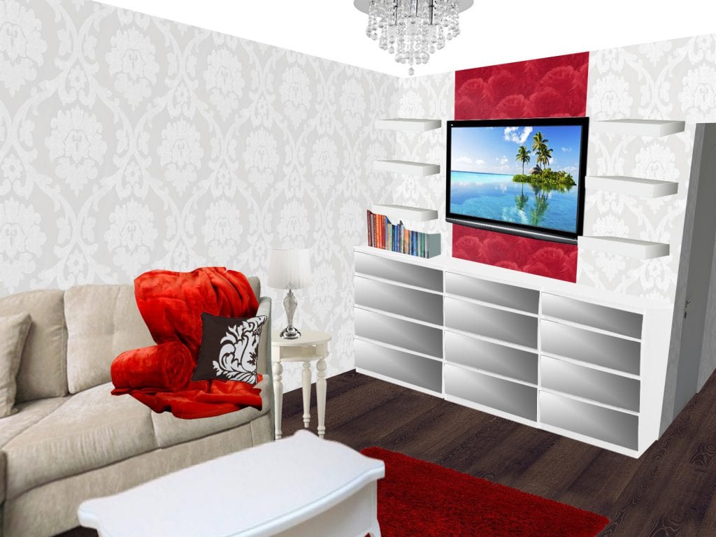 Metamorfoza mieszkania - czerwony glamour Izy