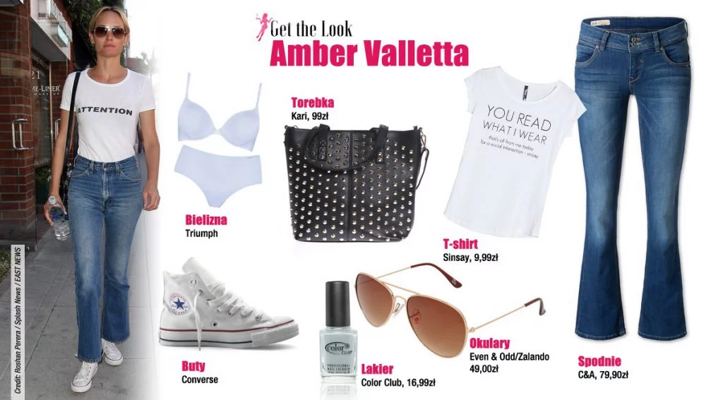 Amber Valletta w trampkach i T-shircie [GET THE LOOK]