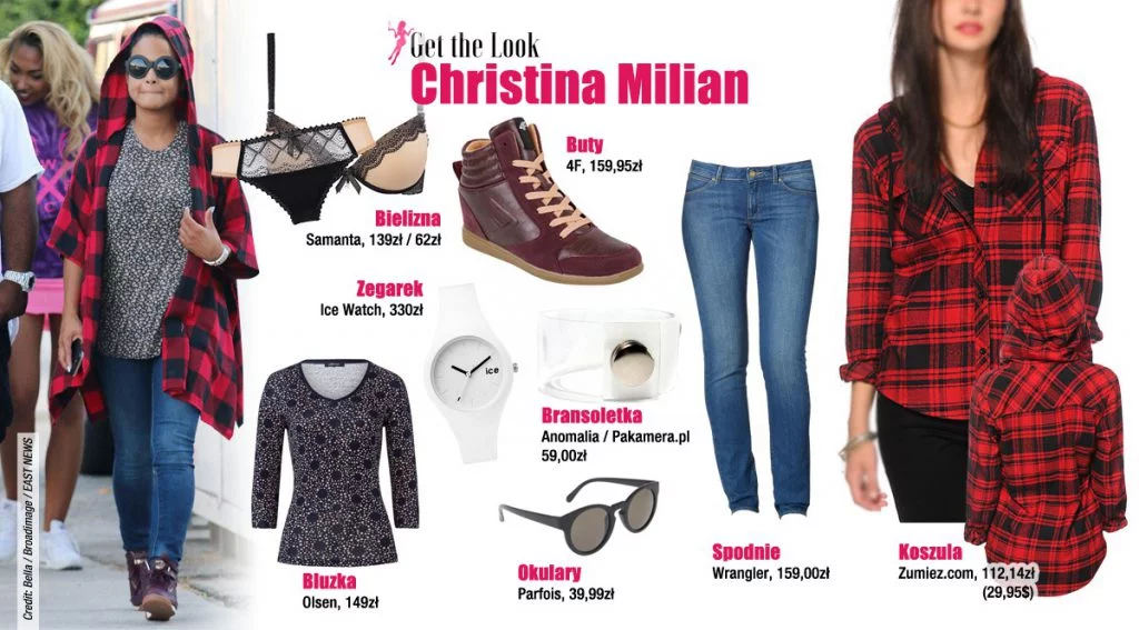 Christina Milian w nietypowej czerwonej koszuli [GET THE LOOK]