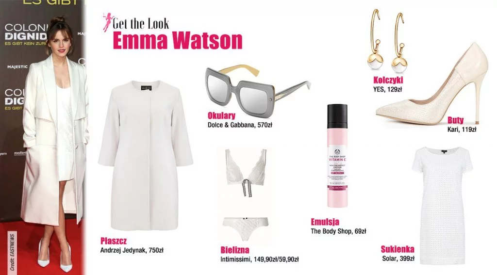 Emma Watson w bieli [GET THE LOOK]