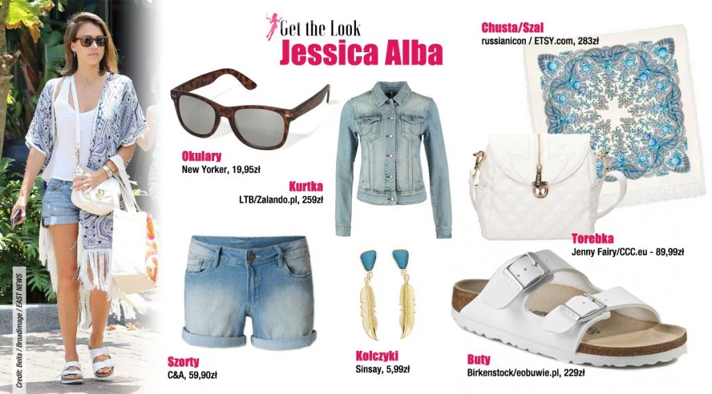 Jessica Alba w chuście boho [GET THE LOOK]