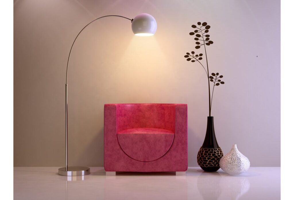 Lampa stojąca jako ozdoba wnętrza