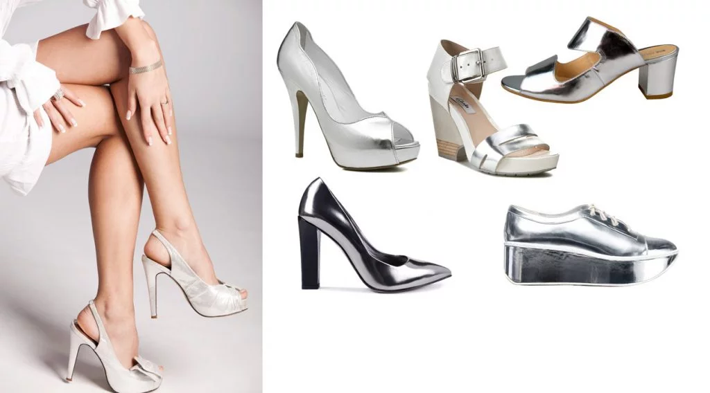 Metaliczne buty na lato 2015