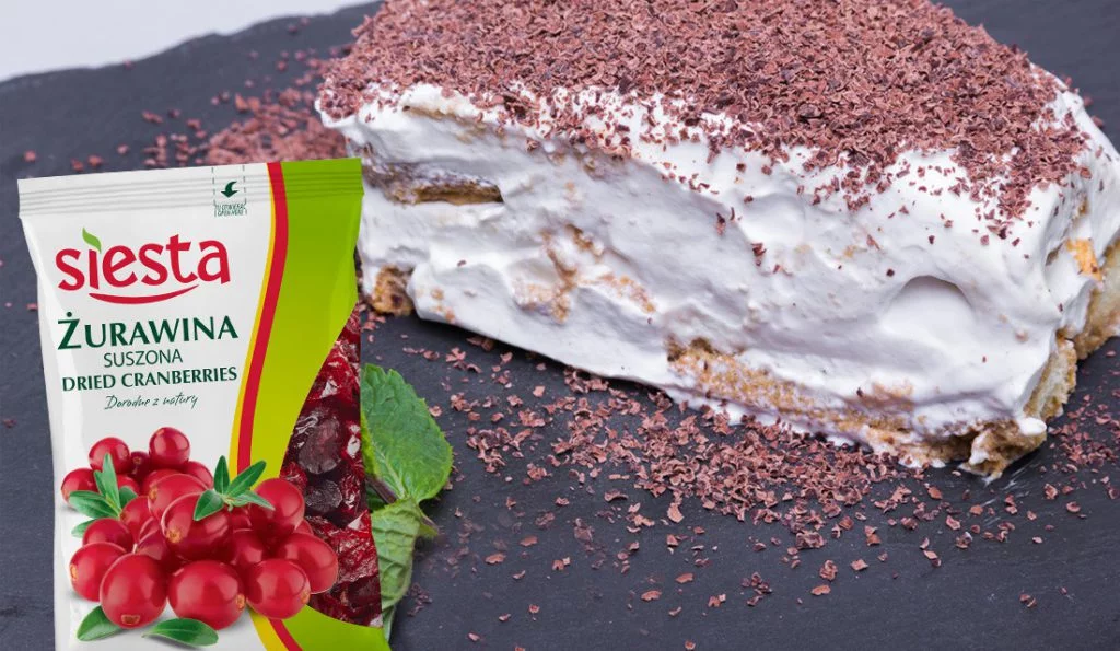Słodkie a’la tiramisu z żurawiną