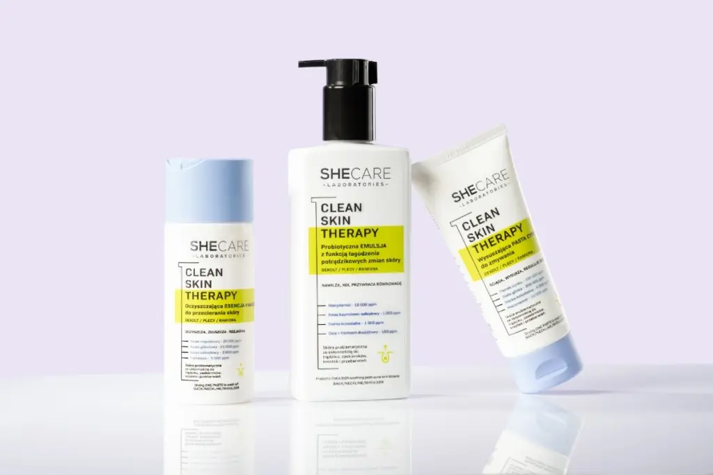 CLEAN SKIN THERAPY od SHECARE – program do walki z problemem trądziku na skórze pleców, ramion i dekoltu